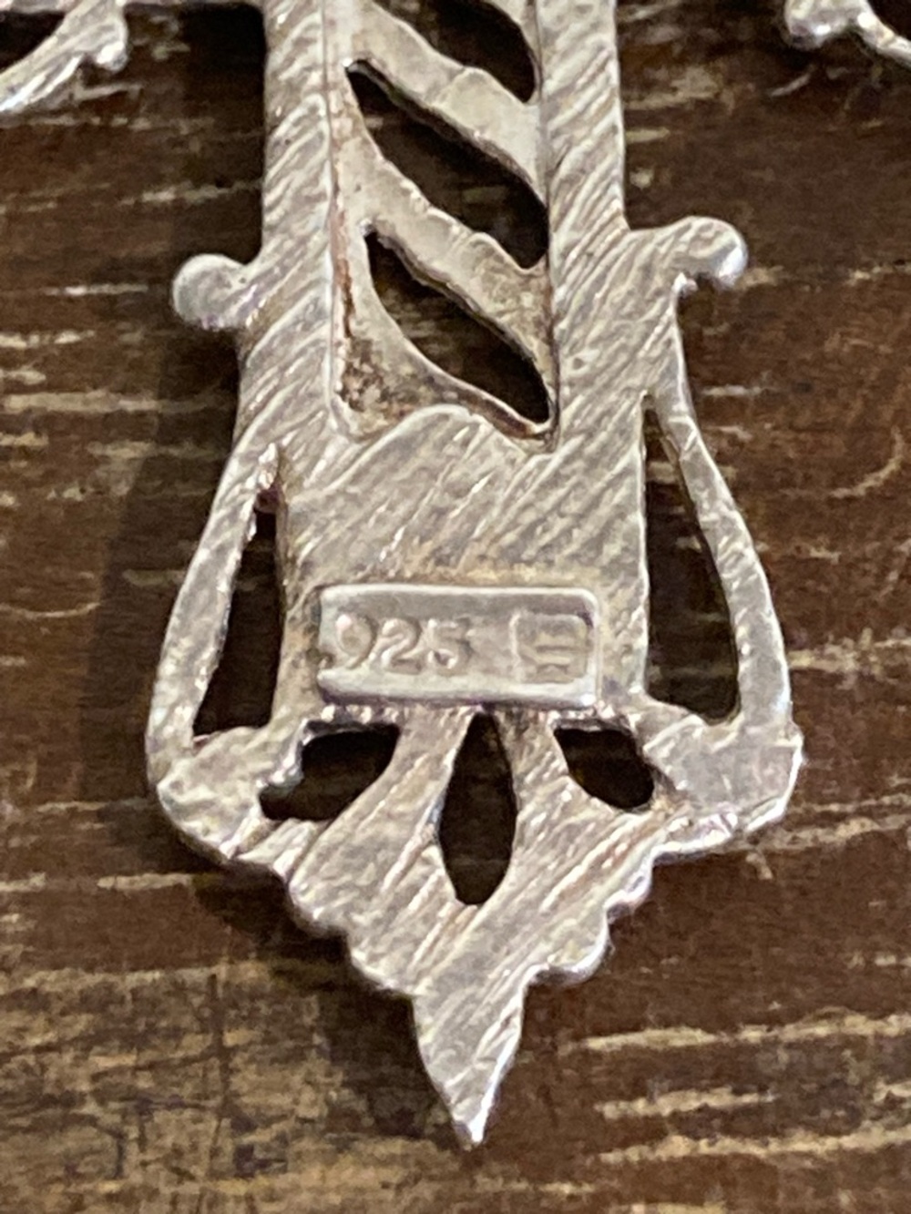 Sterling Silver Filigree Cross Pendant 2 1/8” - Picture 2 of 14